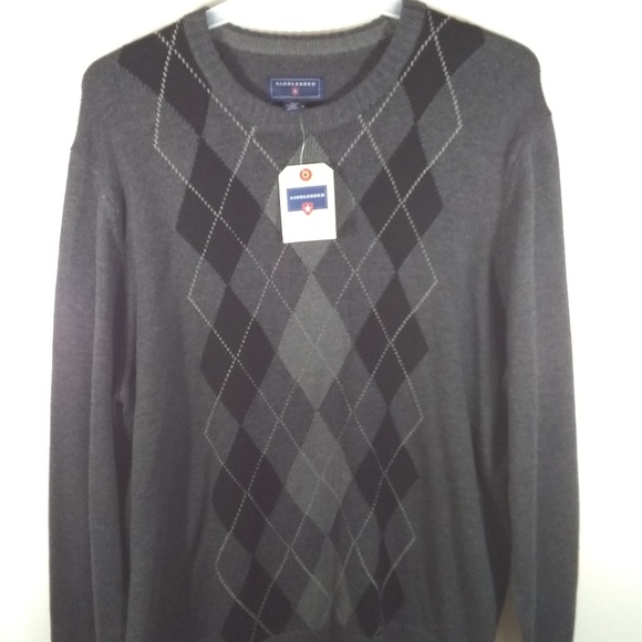 Saddlebred Mens 2XL Pullover Sweater Gray & Black - Picture 1 of 3